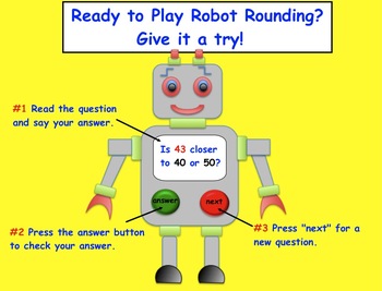 Preview of Robot Rounding Game (Interactive Smartboard Lesson) Gr. 3