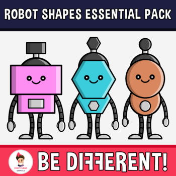 Preview of Robot Shapes Clipart Essential Pack Geometry Math 2D