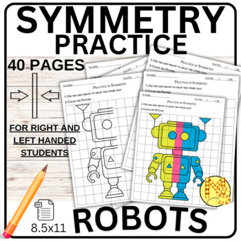 Preview of Robot Symmetry Drawing - Early Finishers Robot Themed Fun Activity