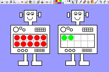 Preview of Robot Ten Frames Activinspire Flipchart for Interactive Whiteboard