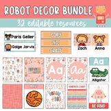 Robot Theme Classroom Decor Bundle | Editable Classroom Tr