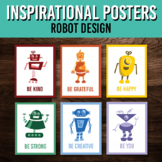 Robot Theme Growth Mindset Posters | SEL Classroom Decor |