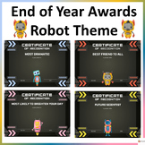 Robot Themed End of the Year Award Certificates Editable