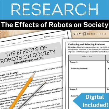 Preview of Robots and Society Research Project and CER Writing Activity for STEM