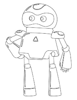 Robot coloring Pages, Simple Robots Coloring Book for Toddlers and ...