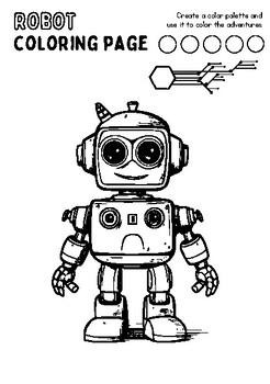 Preview of Robot coloring book for kids :size (8.5*11) (50pages)
