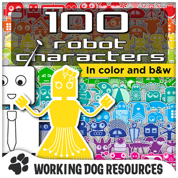 Preview of Robot stickers and clip art