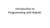 RobotC Programming