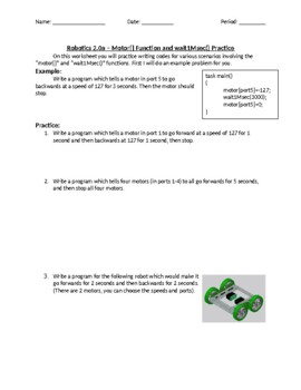 Preview of RobotC Programming Assessment