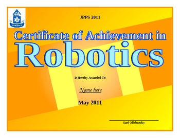 Preview of Robotics Award