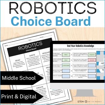 Preview of Robotics Choice Board Activities for Middle School STEM