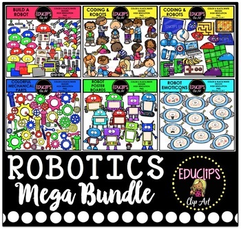Preview of Robotics Clip Art Mega Bundle {Educlips Clipart}