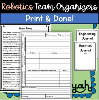 Preview of Robotics Journal Engineering Notebook Club & Team Task Organizer FLL VEX LEGO