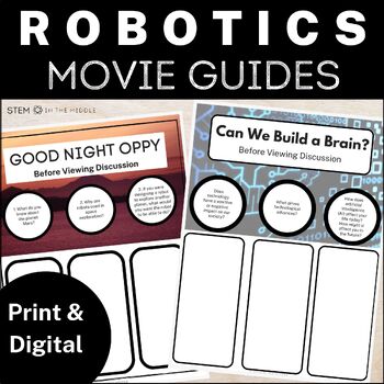 Preview of Robotics Movie Guides and Activities for Middle School and Robotics Sub Plans