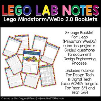 Preview of Robotics Project BOOKLET - Design Engineering + Coding w/ Rubrics | Lego WeDo