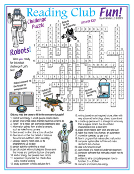 Robotics Robots and How They Work Giant Crossword Puzzle TpT