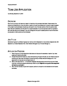 Preview of Robotics Team Job Application Task