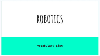 Preview of Robotics Vocabulary Slides