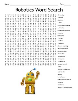 Preview of Robotics Vocabulary Word Search