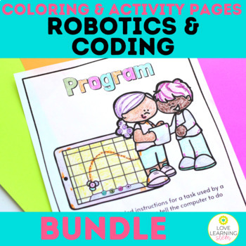 Preview of Robotics and Coding Coloring and Review Activity Worksheets