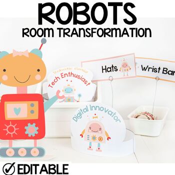 Preview of Robots & AI Room Transformation, Bulletin Board, Classroom Decor, Posters