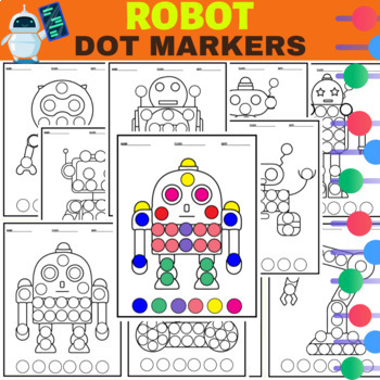 Preview of Robots Activities Bingo Daubers Dot Markers.