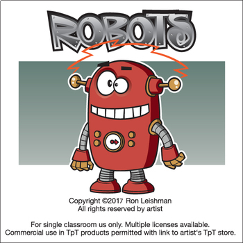Preview of Robots Cartoon Clipart for ALL grades