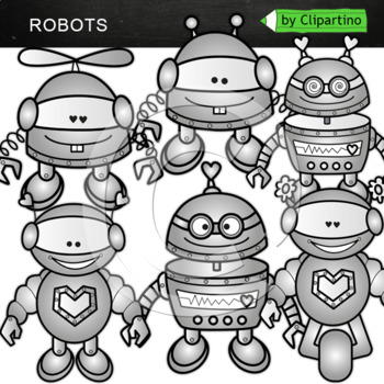 Preview of Robots Clip Art Bundle