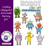Robots | Clip Art | Graphic Images for Worksheet Pages