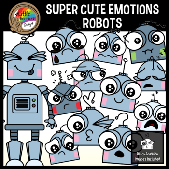 Preview of Robots Clipart | Emotions and Feelings | Cute Robot Faces