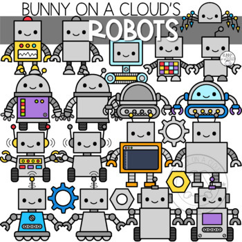 Preview of Robots Clipart by Bunny On A Cloud