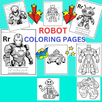 Robot Coloring Book for Kids Ages 4-8: +60 Robot Coloring Pages Makes a  Perfect Present for Children to Express Their Creativity and Develop Their  Ima (Paperback)