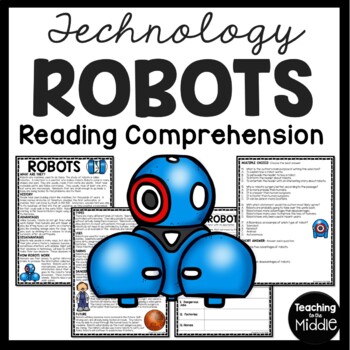 Preview of Robots Informational Text Reading Comprehension Worksheet Technology