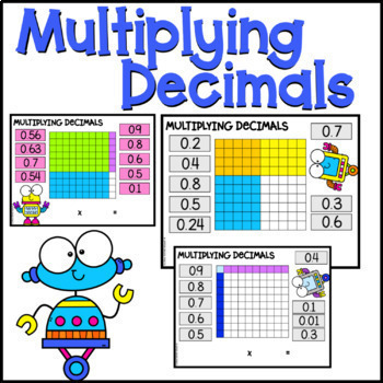 Preview of Robots - Multiply Decimals with visual