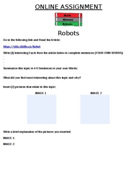 Preview of Robots Online Assignment