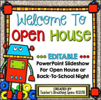 Preview of Robots Open House PowerPoint  |  EDITABLE Robot Presentation for Back-To-School