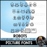 Robots Picture Font {Educlips Clipart}