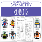 Robots Symmetry Back to School End of year Activity Math C