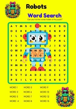 Preview of Robots Word Search Puzzles: Engaging and Educational Pages