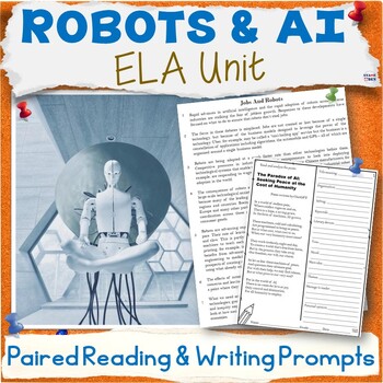 Preview of Artificial Intelligence, Robots, AI Unit - Reading Activities, Writing Prompts