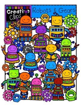 Preview of Robots and Gears {Creative Clips Digital Clipart}