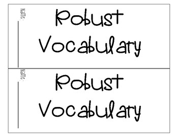 Robust Vocabulary Book By Phenomenal In First Teachers Pay Teachers