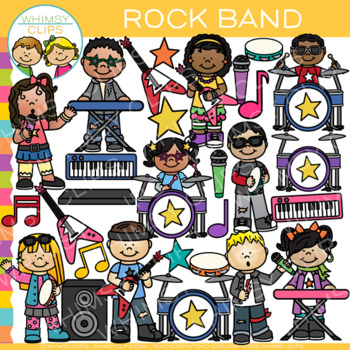 Preview of Rock Star Kids in a Rock Band Clip Art