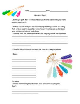 rock candy experiment worksheet