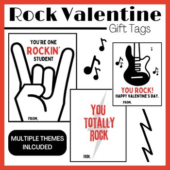 Valentine's Day Gift Tags - You Rock! by A Trendy Teacher