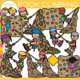 Action Kids Rock Climbing Clip Art