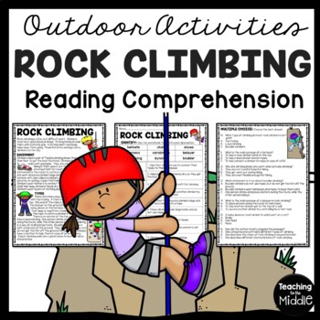 Preview of Rock Climbing Informational Reading Comprehension Worksheet Outdoor Activities
