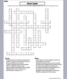 The Rock Cycle Worksheet/ Crossword Puzzle: Types of Rocks
