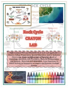 Preview of Rock Cycle CRAYON LAB (A MUST HAVE!  Unique and So Much Fun!)