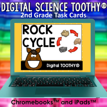 Preview of Rock Cycle Digital Science Toothy ® Task Cards | Distance Learning Games